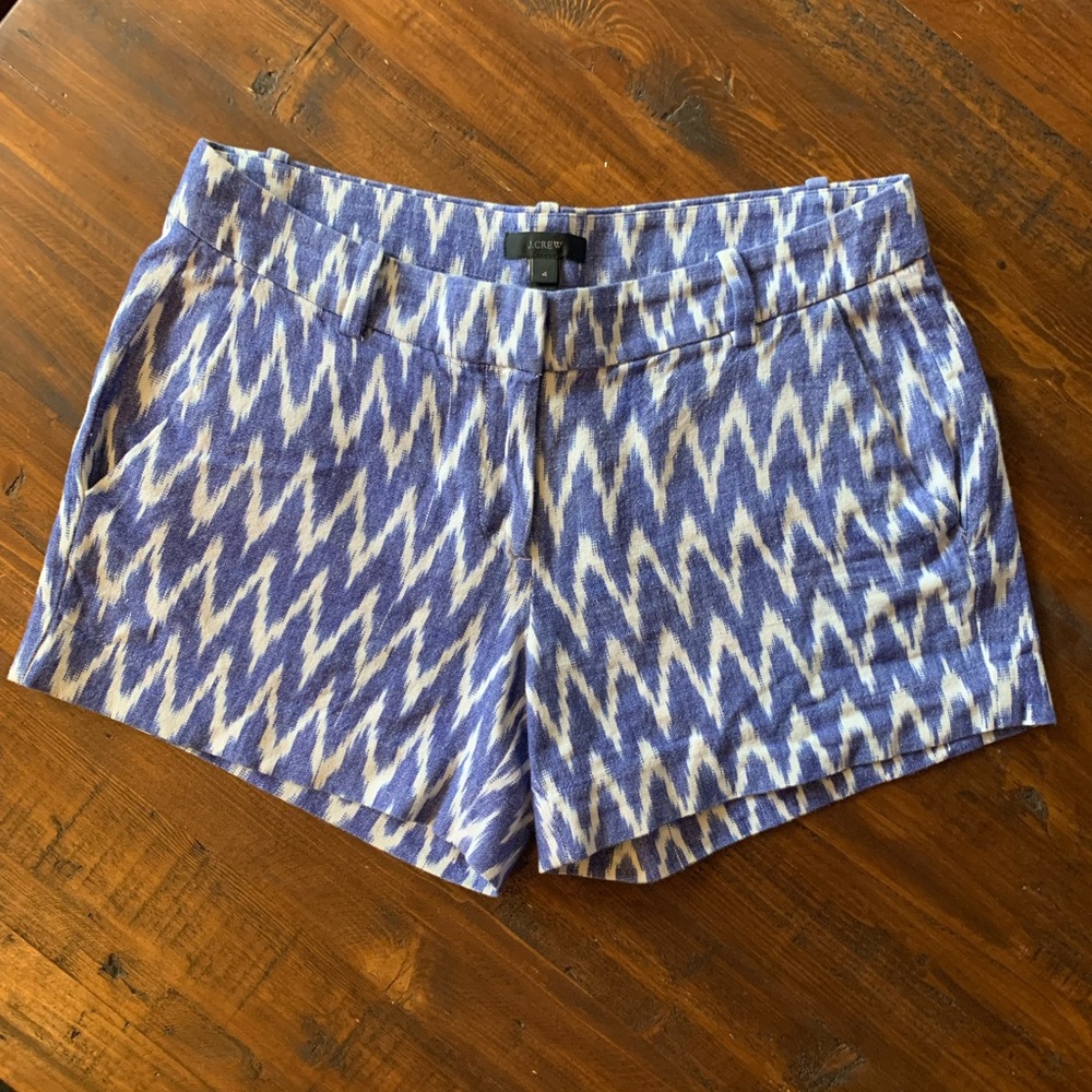 J. Crew Blue and White Ikat Print Women’s Shorts